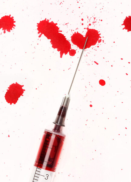 Blood with syringe