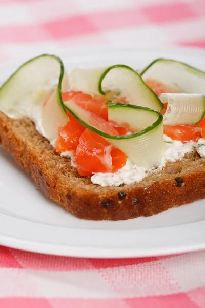 Toast con verdure e pesce — Foto Stock