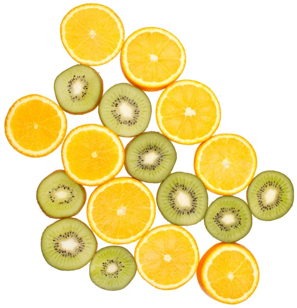 stock image Oranges and kiwi fruits