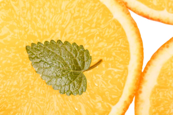 Fresh oranges and mint — Stock Photo, Image