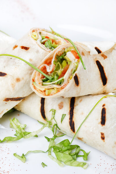 Tortilla Wrap Cut in Half