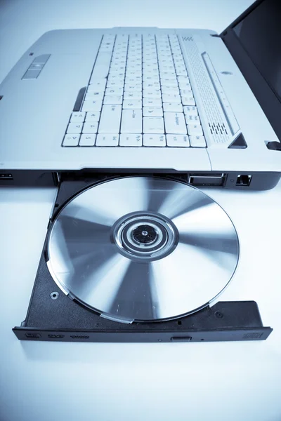 Laptop with open CD tray — Stock Photo, Image
