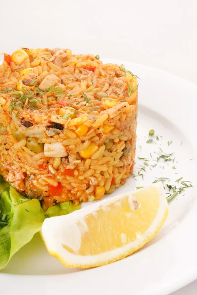 Sebzeli kızarmış pirinç — Stok fotoğraf