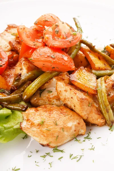Chicken and roasted vegetable salad — Stock Photo, Image