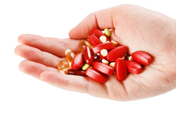 Pills on the hand — Stock Photo, Image