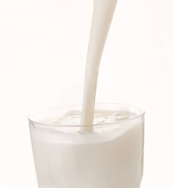 Milk pouring in glass clipart