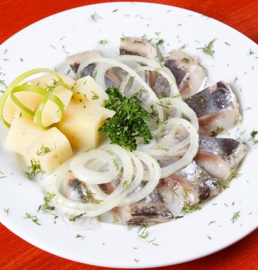 Marinated herring fillets clipart