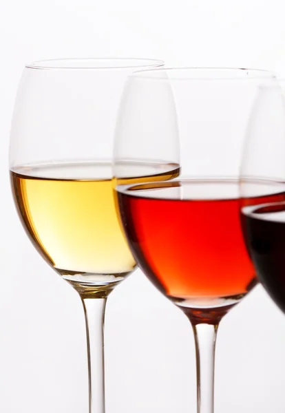 와인의 세 가지 색상 — 스톡 사진