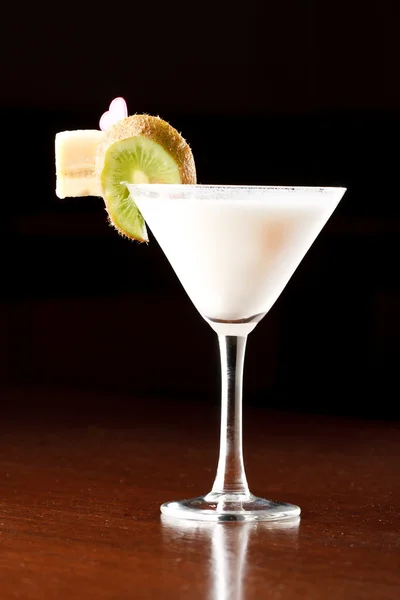 Milk cocktail with banana and kiwi fruit — Stock Photo, Image