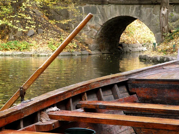 stock image Boat ashore of a lake