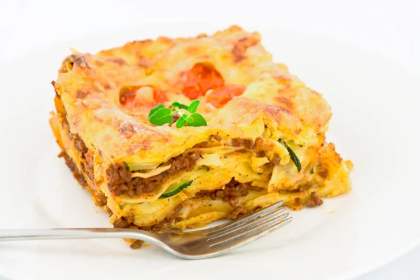 Homemade lasagna on a plate — Stock Photo, Image