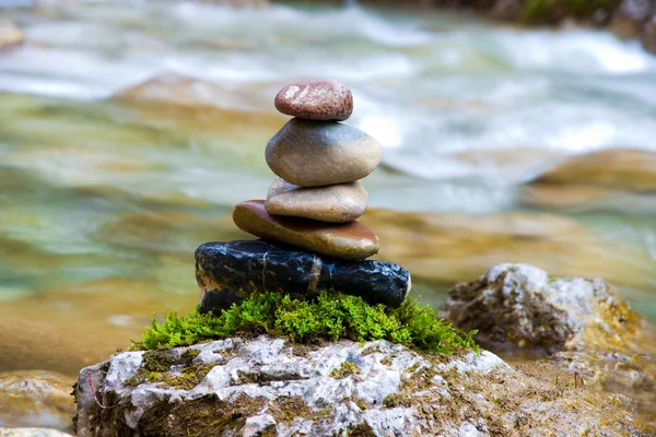 stock image Pebble stones over waterfall