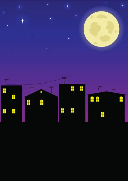 야간 도시 — 스톡 벡터