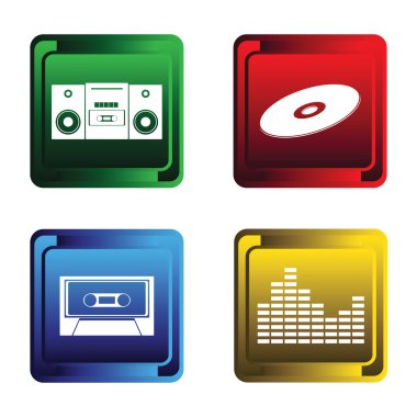 Four musical buttons clipart