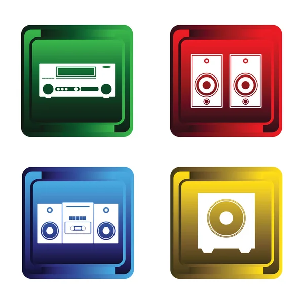 Quatre boutons musicaux — Image vectorielle