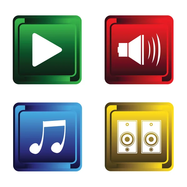 Four musical buttons — Stock Vector