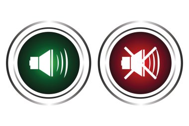 Two buttons with a sound sign clipart