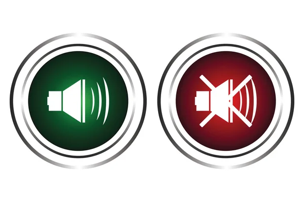 Dwa przyciski ze znakiem dźwięku — Wektor stockowy