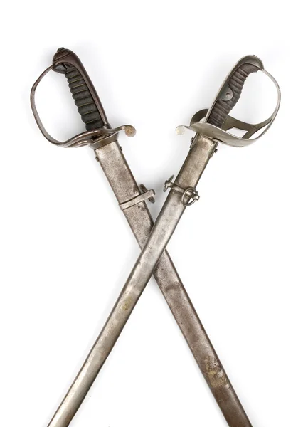 Két egymást keresztező ősi kard — Stock Fotó