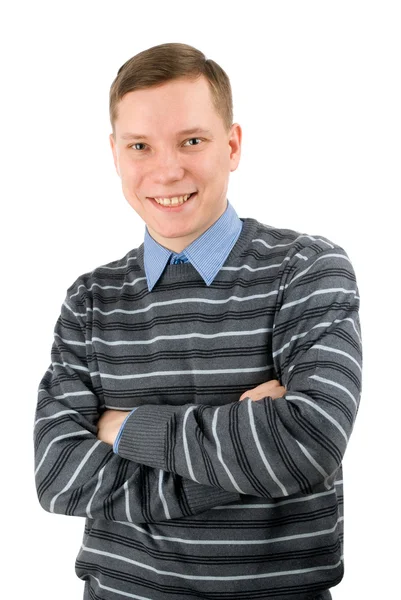 Pohledný mladý muž s úsměvem — Stock fotografie