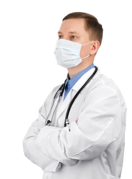 Giovane medico indossa una maschera — Foto Stock