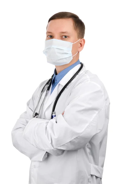 Unga läkare i en mask — Stockfoto