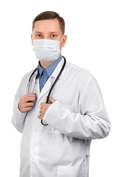 Νέος γιατρός, φορώντας μια μάσκα — Φωτογραφία Αρχείου