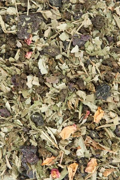 Flores secas y hojas de té — Foto de Stock
