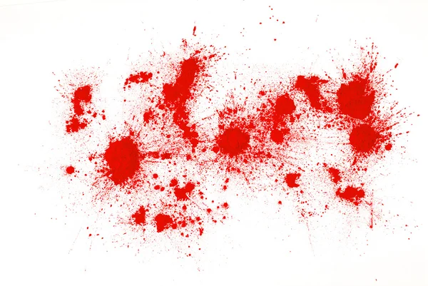 W proszku czerwony na białym tle — Zdjęcie stockowe