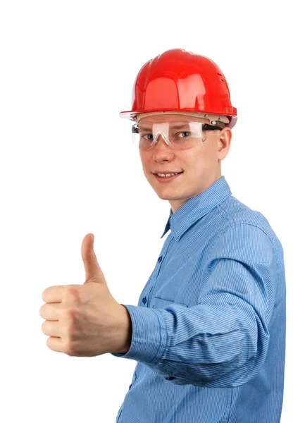 Junge Bauarbeiterin — Stockfoto