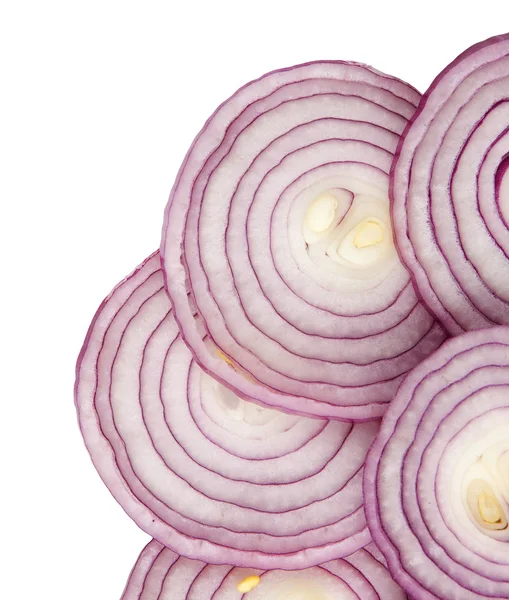Closeup of red onion slices Stock Photo