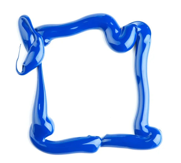 Frame made of blue oil paint — Stock Photo, Image