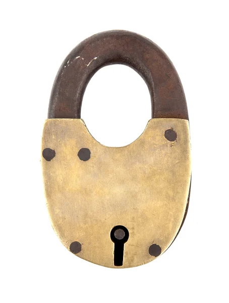 Old padlock on a white background — Stockfoto