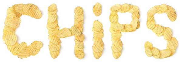 Ord gjort av potatis chips — Stockfoto