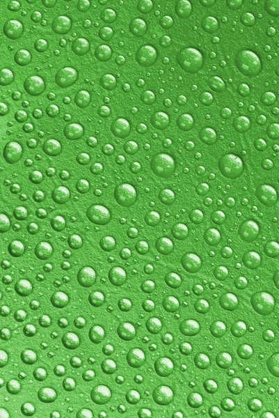Green waterdrops from above — Stock Photo, Image