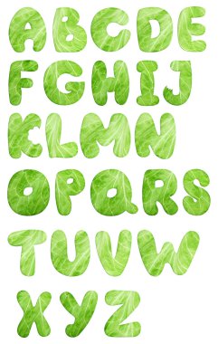 Lettuce salad alphabet clipart