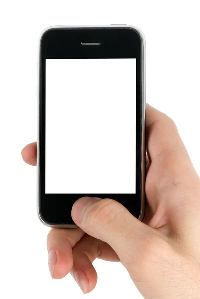 Mobiltelefon férfi kézben — Stock Fotó