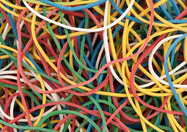 Colored rubber bands background — Stock Photo, Image