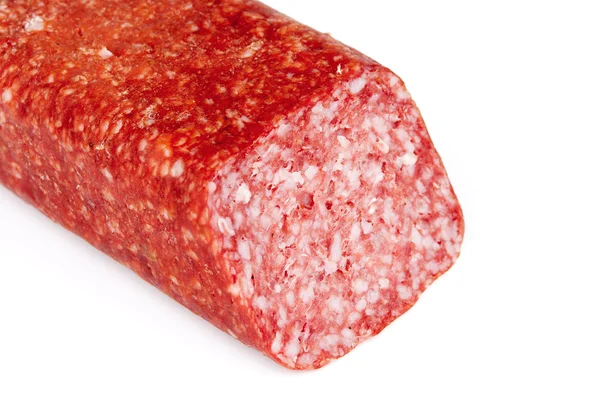 Närbild bild av en salami — Stockfoto