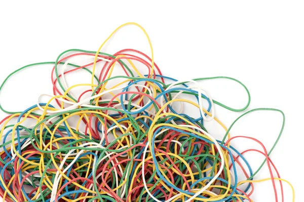 A pile of colorful rubber elastics — Stock Photo, Image