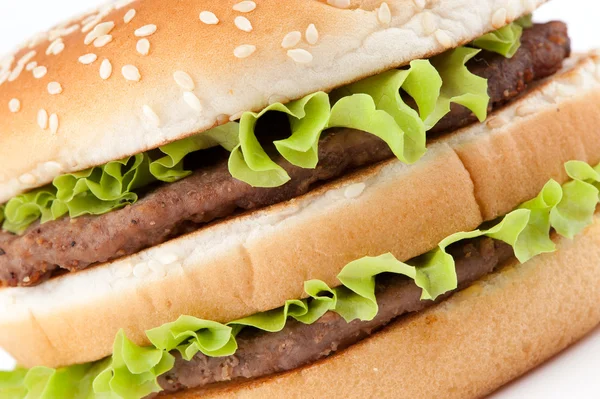 Vértes ízletes hamburger — Stock Fotó