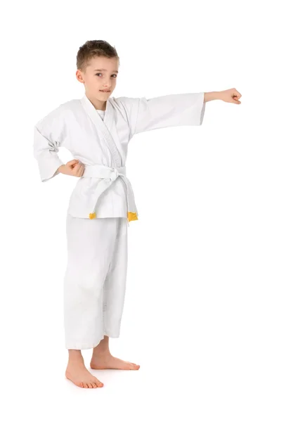 Little boy practicing Karate — Stock Photo, Image