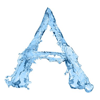 Alphabet made of frozen water - the letter A clipart