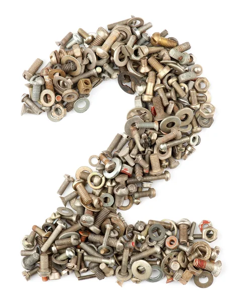 stock image Numbers made of bolts - two
