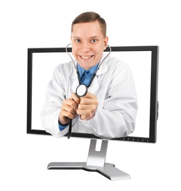 Crazy and funny doctor clipart