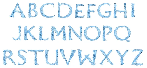 Alfabeto hecho de agua congelada — Foto de Stock