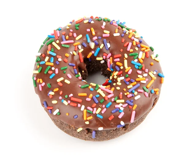 Donut with chocolate icing — Stock Photo, Image