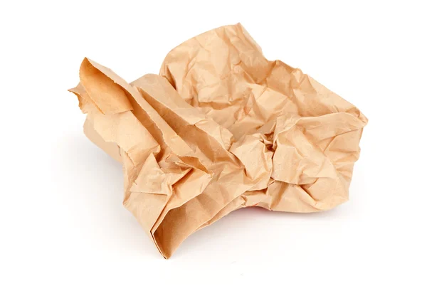Stuk verfrommeld bruin verpakking papier — Stockfoto