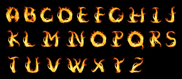 Fiery alphabet — Stock Photo, Image