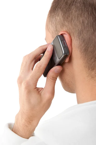 Homem falando em um telefone celular — Fotografia de Stock
